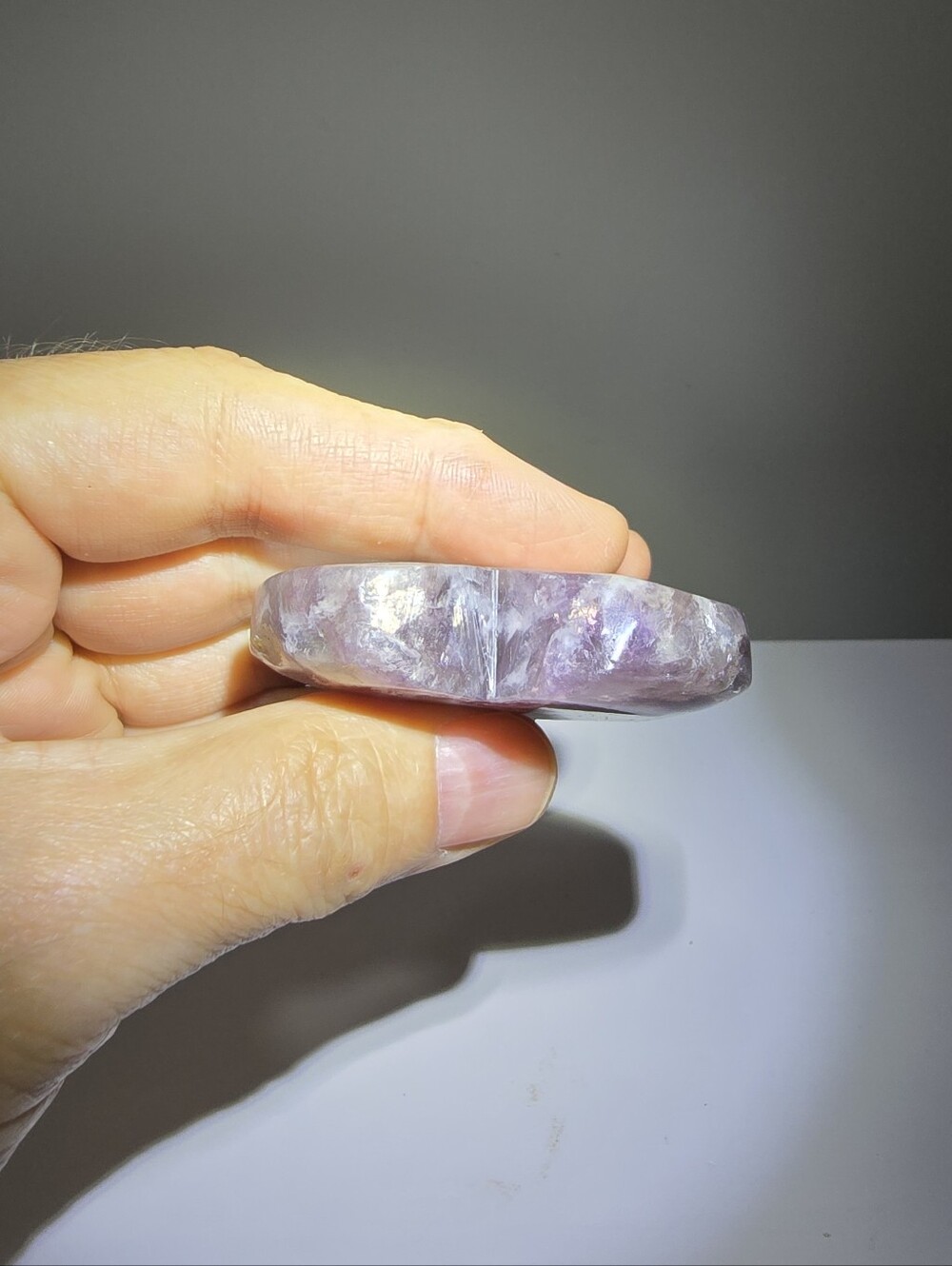 Lepidolite With Tourmaline Crystal Heart #C - Picture 6 of 6